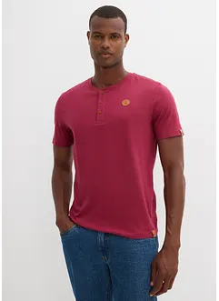 Henley T-skjorte (2-pack) i ren økologisk bomull, bonprix