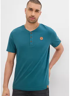 Henley T-skjorte (2-pack) i ren økologisk bomull, bonprix