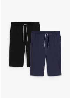 Lang jerseyshorts i 100% økologisk bomull (2-pack), bonprix