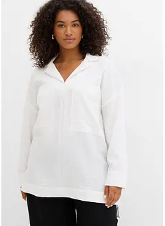 Skjortebluse i lett viskosemiks, bonprix