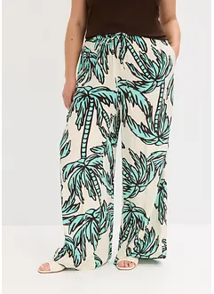 Bukse i lett viskose med vide ben, bonprix