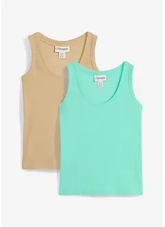 Singlet med økologisk bomull (2-pack), bonprix