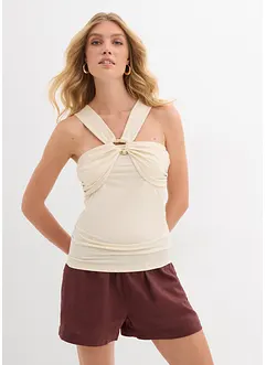 Halterneck-topp med hamret pyntespenne, bonprix