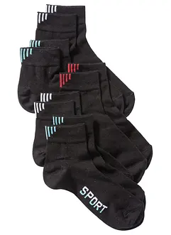 Treningssokker med tekst (5-pack) med økologisk bomull, bonprix