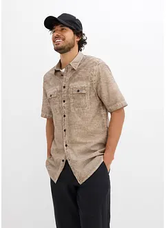 Kortermet skjorte i vasket look, bonprix