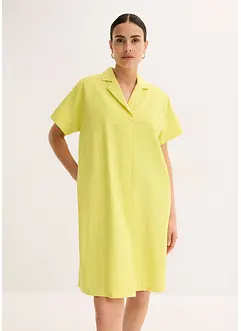 Kjole i bomull og vid modell med sydd fold, bonprix