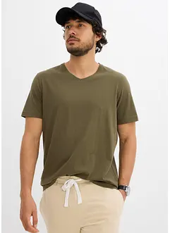 T-skjorte med V-hals (3-pack), bonprix