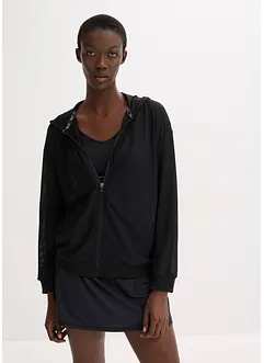 Transparent treningsjakke i mesh, oversized, bonprix