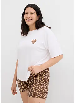 Kort T-skjorte med lave skuldre, bonprix