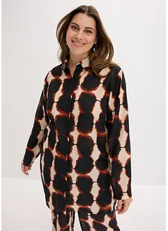 Lang bluse med batikk-print, bonprix