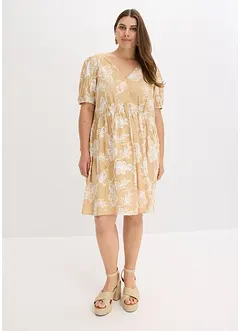 Tunikakjole med broderi av lett viskose, bonprix