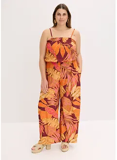 Jumpsuit i lett viskose med trykt mønster, bonprix