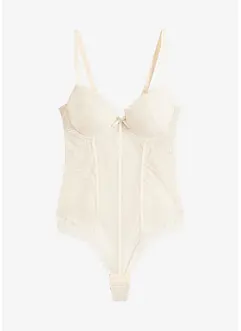 Stringbody med elastiske blonder, bonprix