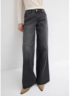 Wide Leg-jeans, Mid Waist, Low Stretch Full Length, bonprix