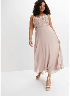 Stroppekjole med perlebroderi, bonprix