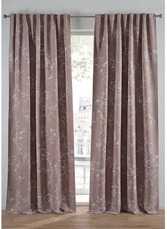 Mørkleggingsgardin med bladmønster (1-pack), bonprix