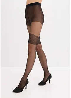 Strømpebukse i straps-strømpe look 30 DEN, bonprix