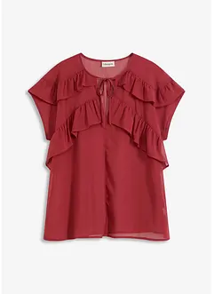 Chiffonbluse med volanger, bonprix