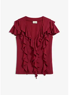 Topp med volanger av myk modalmiks, bonprix