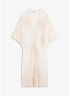 Transparent strandkimono med blonder, bonprix