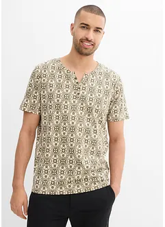 Henley T-skjorte i 100% økologisk bomull, bonprix