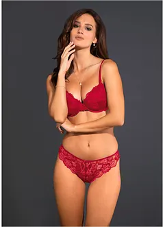 Vattert BH og stringtruse i blondemateriale (2-delt sett), bonprix
