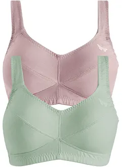 BH uten bøyle med økologisk bomull (2-pack), bonprix