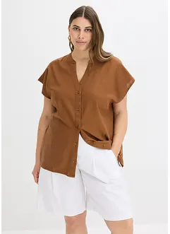 Kortermet bluse i lett linmiks, bonprix