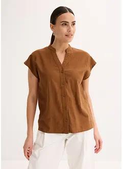 Kortermet bluse i lett linmiks, bonprix