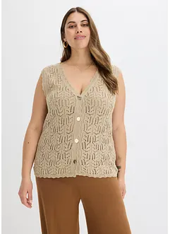 Strikkevest i hullstrikk, bonprix