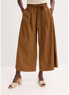 Bukse i bomullspoplin med belte (2-delt sett), bonprix