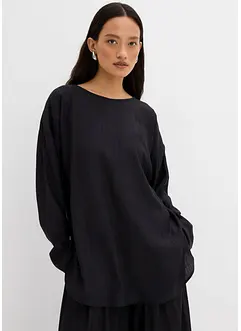 Oversized crinkle blusetunika i strukturert viskosemiks, bonprix