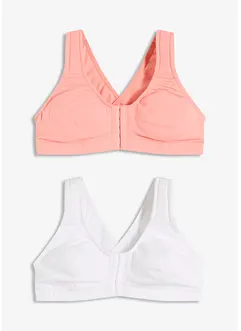 BH uten spiler med lukning foran og økologisk bomull (2-pack), bonprix