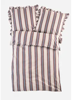 Sengesett med striper og rysjer, bonprix