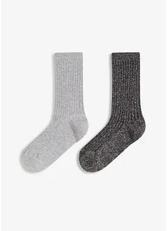 Sokker med økologisk bomull og lurex (2-pack), bonprix