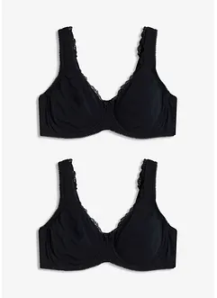 Minimizer T-skjorte-BH med spiler og økologisk bomull (2-pack), bonprix