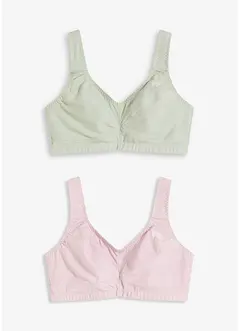 BH uten bøyle med økologisk bomull (2-pack), bonprix