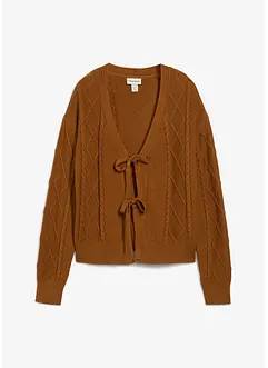 Cardigan med knyting, bonprix
