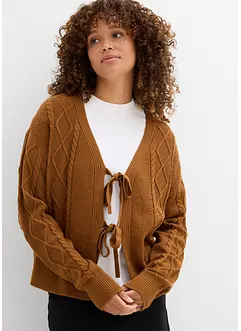 Cardigan med knyting, bonprix