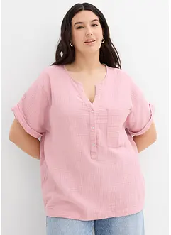 Kortermet bluse i musselin, bonprix