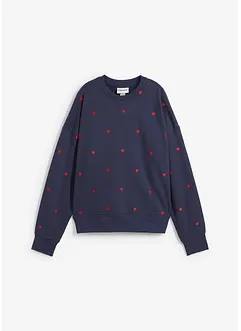 Oversized sweatshirt med broderi, bonprix