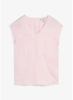 Kort bluse av sateng med glans, bonprix