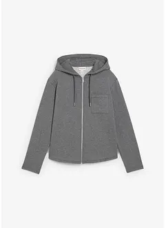 Sweatjakke med hette av myk scuba, bonprix