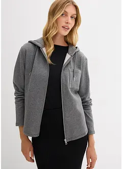 Sweatjakke med hette av myk scuba, bonprix