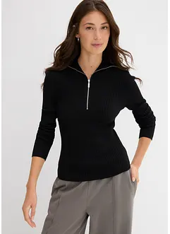 Ribbestrikket topp i myk viskosemiks, bonprix