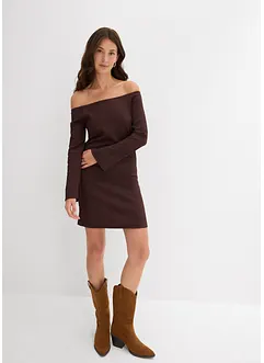 Off shoulder-kjole i strukturert krepp, bonprix