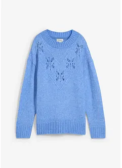 Grovstrikket genser i myk garnmiks med ull, bonprix