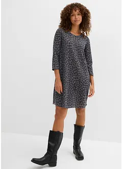 Kort trikotkjole i strikket look, bonprix