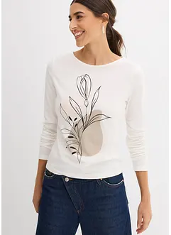 Langermet topp i 100% bomull, bonprix