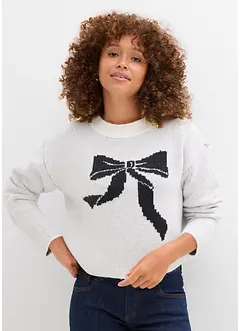 Strikkegenser med sløyfe, bonprix